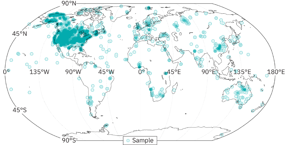 Map depicting sampling locations.